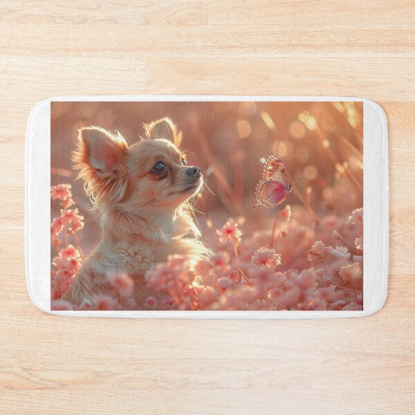 Item preview, Radiant Blossom Garden: A Cheerful Pup's Encounter With a Mesmerizing Butterfly designed and sold by Shirtastically.