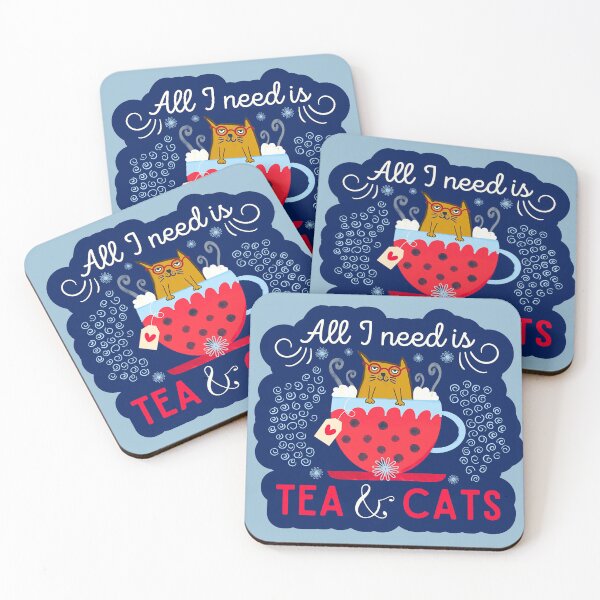 Item preview, Funny Tea and Cats Quote designed and sold by Renata illustrata.