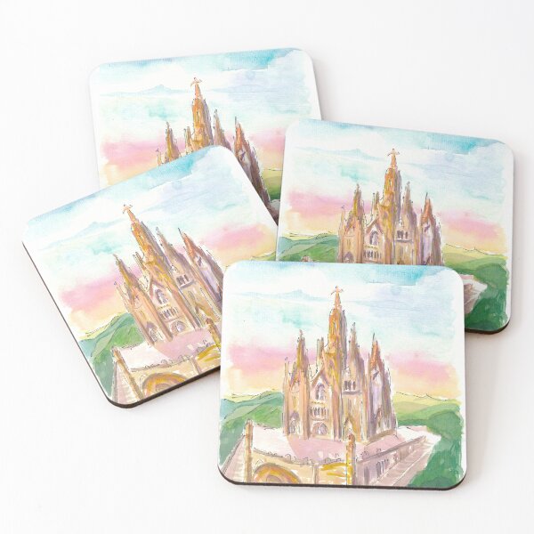 Aperçu de l'œuvre Tibidabo Barcelone Temple du Sacré-Cœur de Jésus créée et vendue par artshop77.
