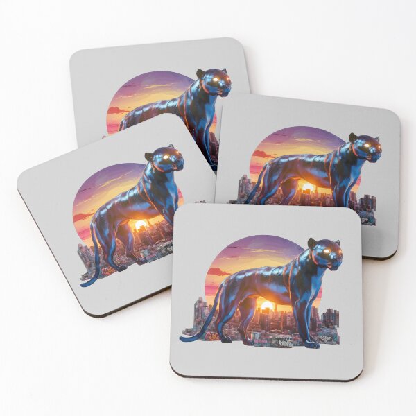 Item preview, a panther silhouetted against a vibrant sunset skyline  designed and sold by Firas Aljazzar.