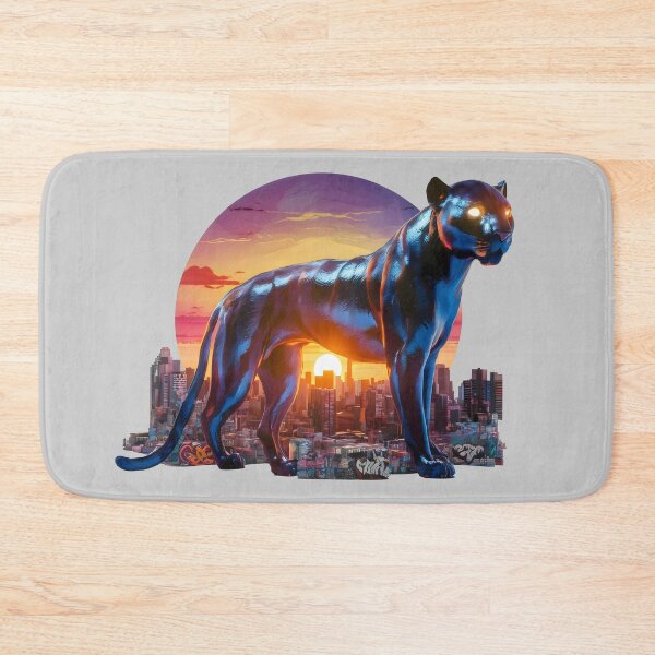 Item preview, a panther silhouetted against a vibrant sunset skyline  designed and sold by Firas Aljazzar.