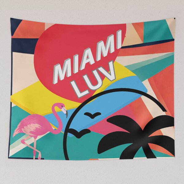 Item preview, Pop Art Miami Style Cool Eclectic Art Design Miami LUV hot Eye-catching Tropical Decor designed and sold by Wolvescreate.