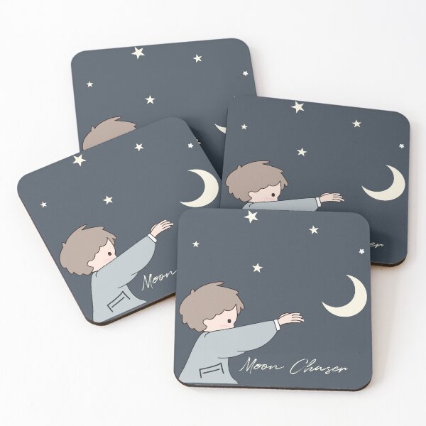 Item preview, Cute Anime and Manga Chibi guy chasing moon  designed and sold by Khial.