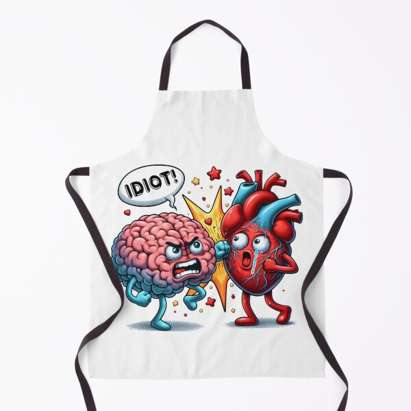 Item preview, Brain vs Heart cartoon fight designed and sold by BuxomBabe21.