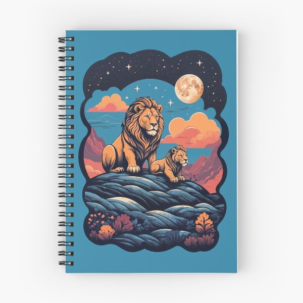 Item preview, Lion and Cub - Under the Stars, We Roam Free designed and sold by faunathreads.