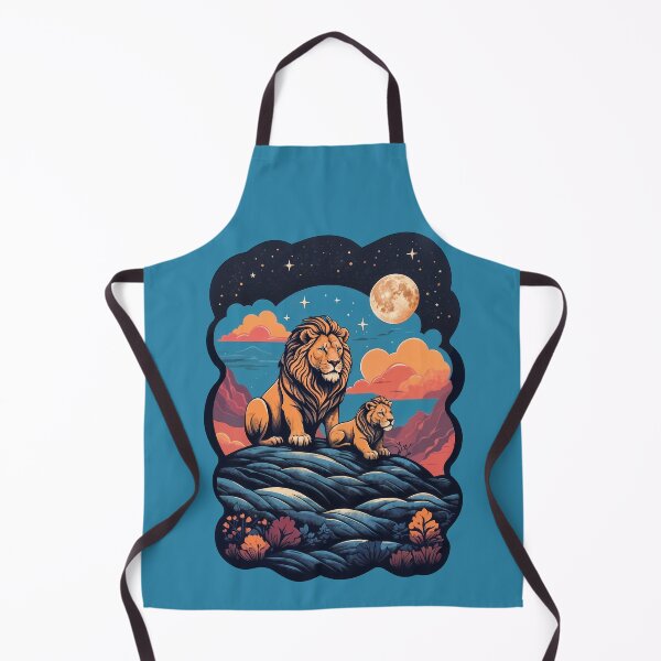 Item preview, Lion and Cub - Under the Stars, We Roam Free designed and sold by faunathreads.