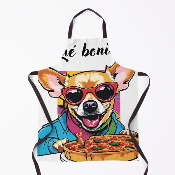 Aperçu de l'œuvre Pop Art Dessin Chihuahua Manger un plat profond Pizza Éclectique Culture pop Fantaisie espagnole créée et vendue par Wolvescreate.