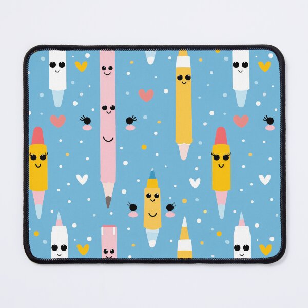 Item preview, Bluetiful Buddies: Kawaii Pencils on a Happy Blue! designed and sold by Tincanninja.