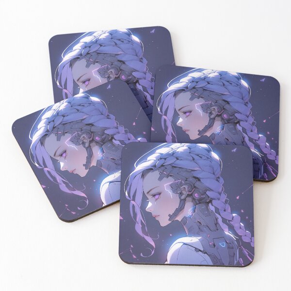 Item preview, Serene Violet Cybernetic Anime Girl designed and sold by bubblegoth.