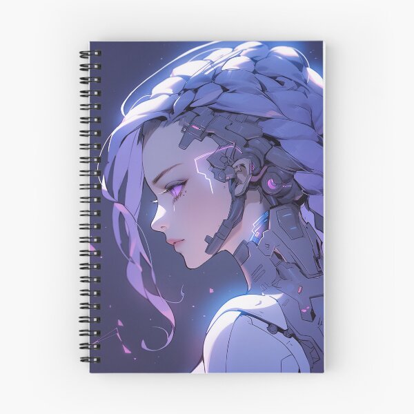 Item preview, Serene Violet Cybernetic Anime Girl designed and sold by bubblegoth.
