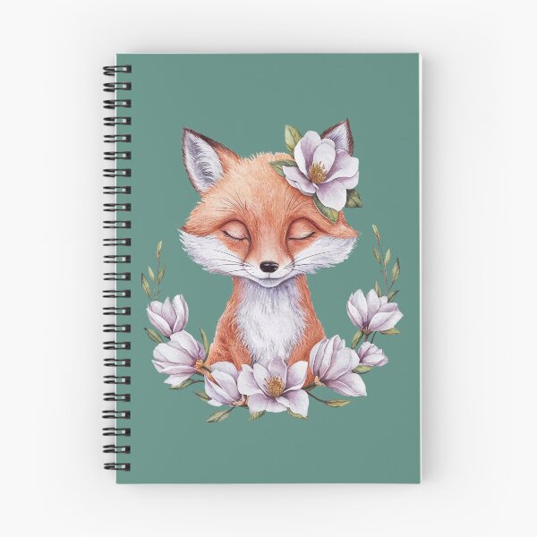 Item preview, Cute sleepy fox with magnolias designed and sold by Tajdi.
