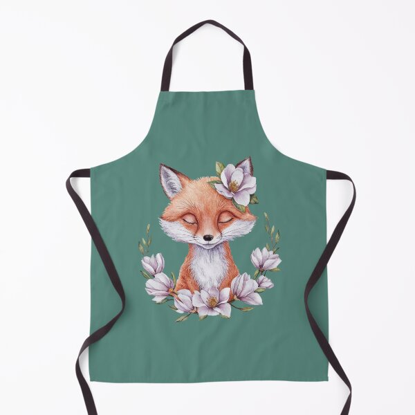 Item preview, Cute sleepy fox with magnolias designed and sold by Tajdi.