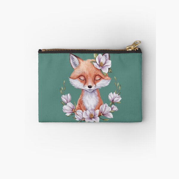 Item preview, Cute sleepy fox with magnolias designed and sold by Tajdi.