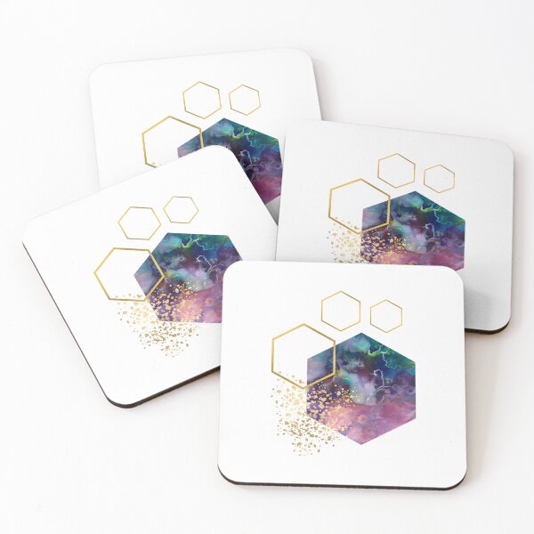 Item preview, Purple abstract alcohol ink honeycomb design designed and sold by CreativeStrand.