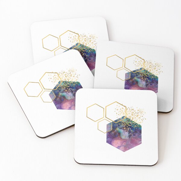 Item preview, Purple abstract alcohol ink honeycomb design designed and sold by CreativeStrand.