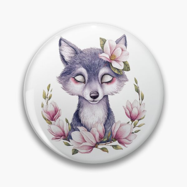 Item preview, Lovely wolf with magnolias designed and sold by Tajdi.