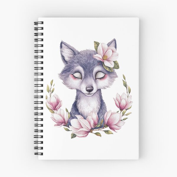 Item preview, Lovely wolf with magnolias designed and sold by Tajdi.