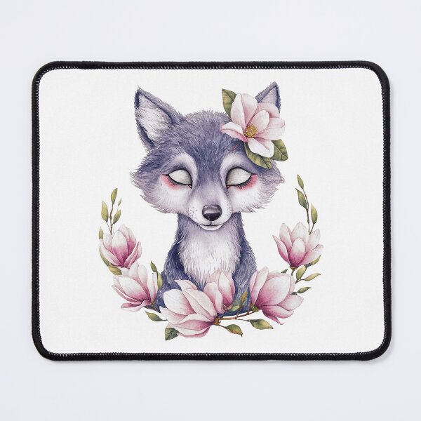 Item preview, Lovely wolf with magnolias designed and sold by Tajdi.