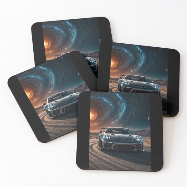 Item preview, Futuristic modern day GT3 race cars zooming through the cosmic expanse of a faraway galaxy designed and sold by arjad3n.