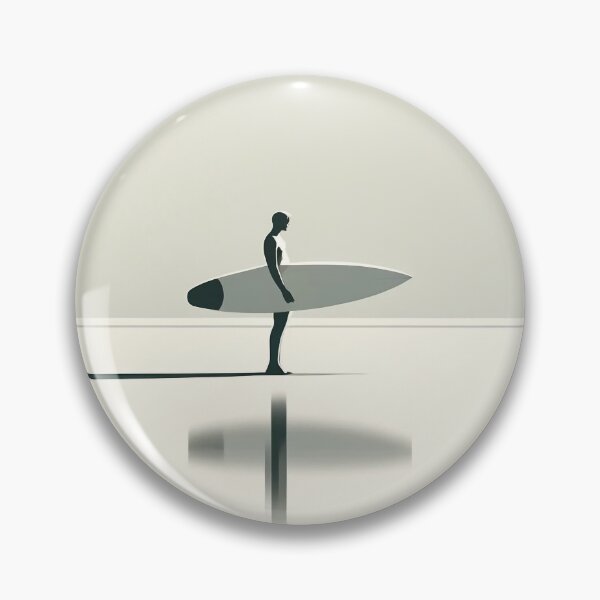 Item preview, Surfer's Quiet Reflection: Minimalist Shoreline Art designed and sold by Tsurfinculture.