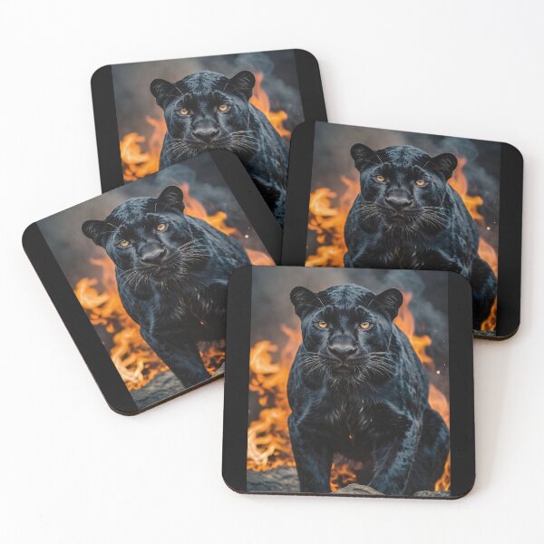 Item preview, A fierce Black panther with all its beauty and strength jumping designed and sold by arjad3n.