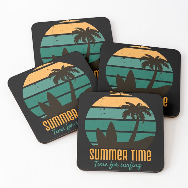 Item preview, Summer time "time for surfing" - sunset - Summer Getaway - Relax - Beach - retro designed and sold by DeCodeArtShop.