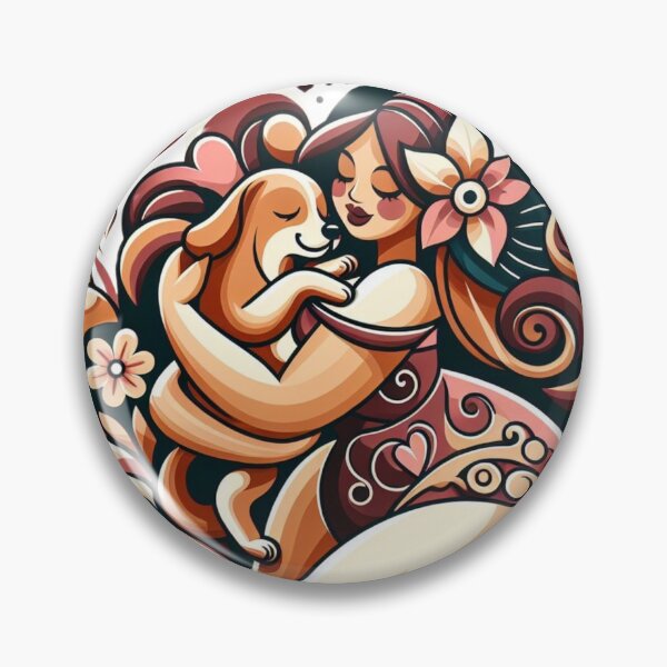 Artikelvorschau, The curvy woman cuddles with the dog | Abstract | Love entworfen und verkauft von SpeckbarbiiArts.