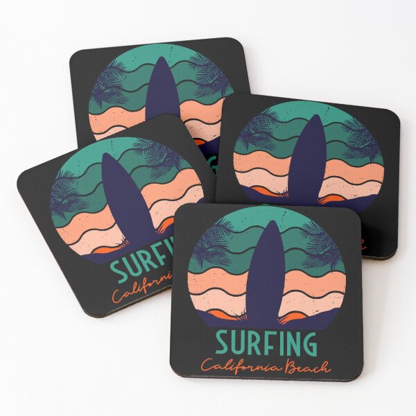 Item preview, surfing california beach - sunset - Summer Getaway - Relax - Beach - retro designed and sold by DeCodeArtShop.
