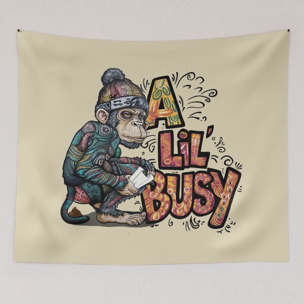 Item preview, Busy Monkey: A Lil' Toilet Humor designed and sold by NickTaroDesign.