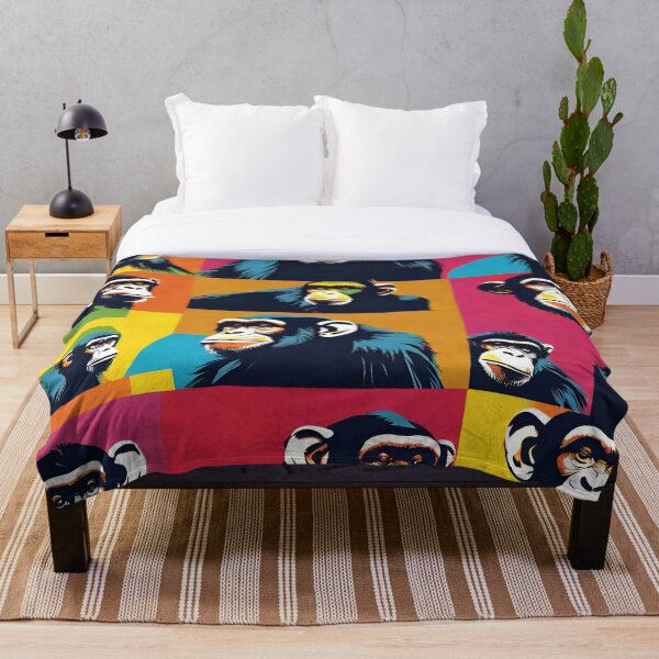 Item preview, Urban Pop Culture Art Chimpanzee Eclectic Animal Artwork Featuring Monkeys designed and sold by Wolvescreate.