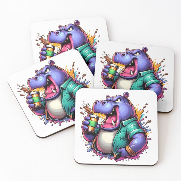 Item preview, coffee lover hippo designed and sold by rajdigitalarts.