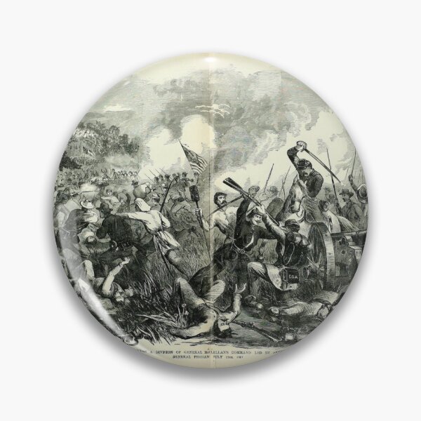 Item preview, American Civil War - Battle of Rich Mountain - 1861 - Vintage Black and White Drawing designed and sold by TheHappyK.