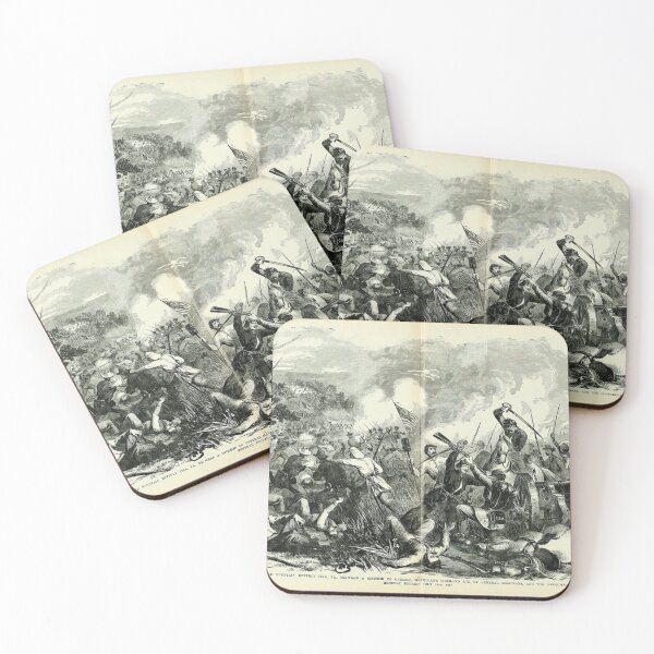 Item preview, American Civil War - Battle of Rich Mountain - 1861 - Vintage Black and White Drawing designed and sold by TheHappyK.