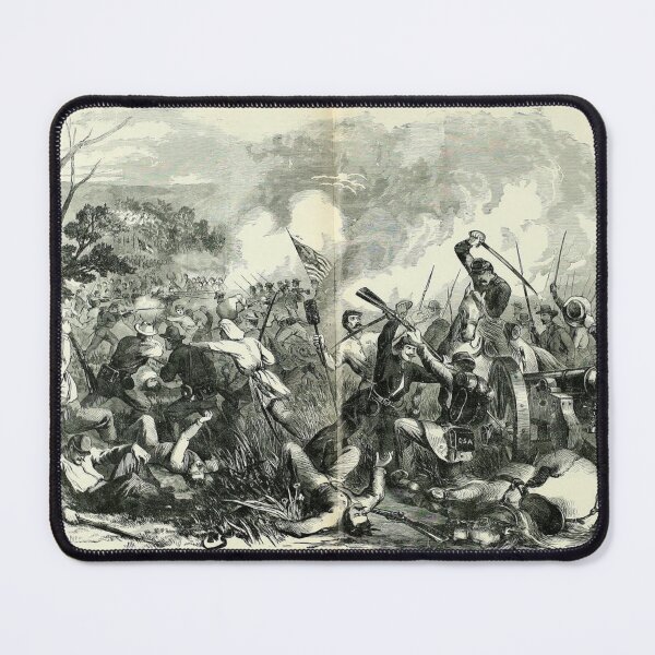 Item preview, American Civil War - Battle of Rich Mountain - 1861 - Vintage Black and White Drawing designed and sold by TheHappyK.