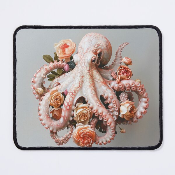 Item preview, "Elegant Octopus: Minimalist Floral Scene" designed and sold by MacroArtHub.