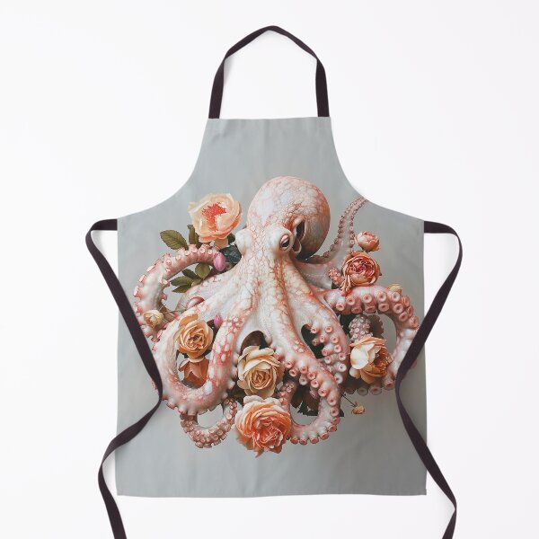 Item preview, "Elegant Octopus: Minimalist Floral Scene" designed and sold by MacroArtHub.