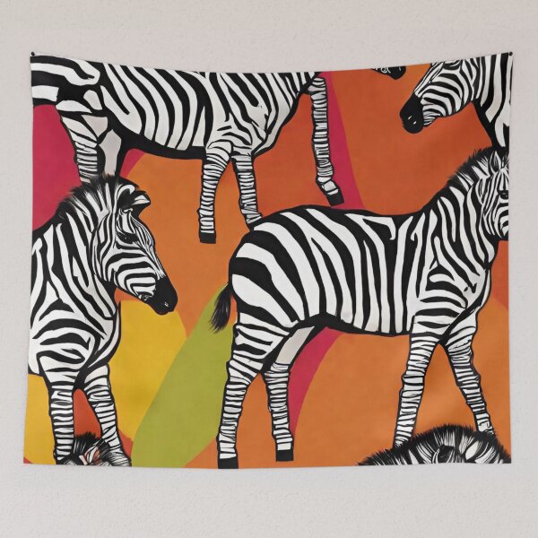 Item preview, Eclectic Pop Art Zebra Giclee Clipart drawing. Contemporary Style and Iconic Design designed and sold by Wolvescreate.