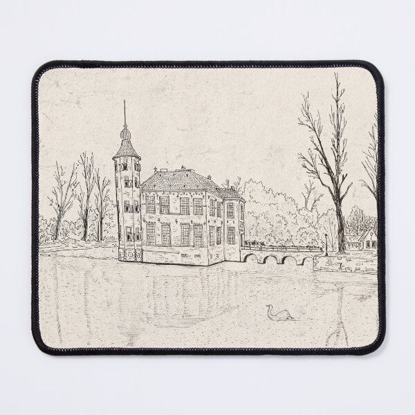 Item preview, Bouvigne Castle Breda Netherlands Architecture Pen Ink Illustration designed and sold by Wall-Art-Sketch.