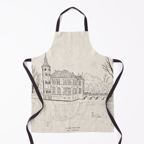 Item preview, Bouvigne Castle Breda Netherlands Architecture Pen Ink Illustration designed and sold by Wall-Art-Sketch.