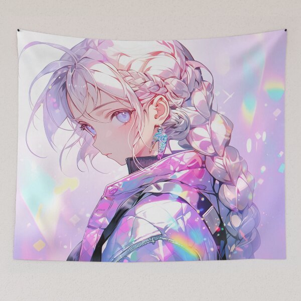 Item preview, Pastel Cyberbraid Glimmer Anime Girl designed and sold by bubblegoth.