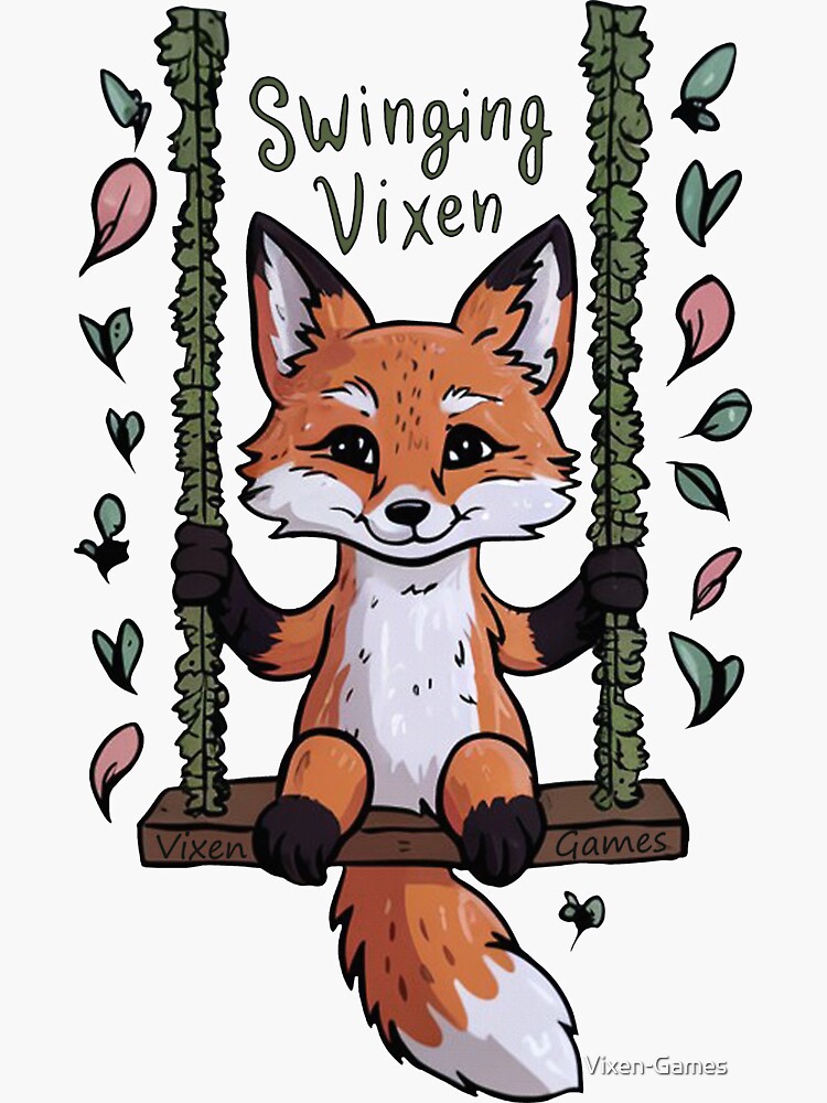 Thumbnail 3 of 3, Sticker, Swinging Vixen designed and sold by Vixen-Games.