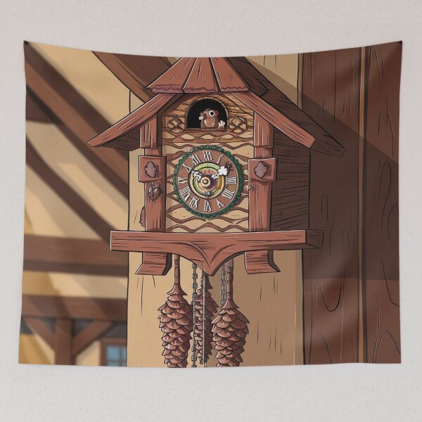 Item preview, wooden wall clock with cuckoo designed and sold by elegantpaterns.