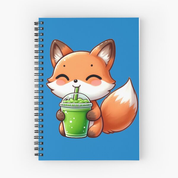 Item preview, kawaii fox drinking smoothie designed and sold by Artcreatorss.