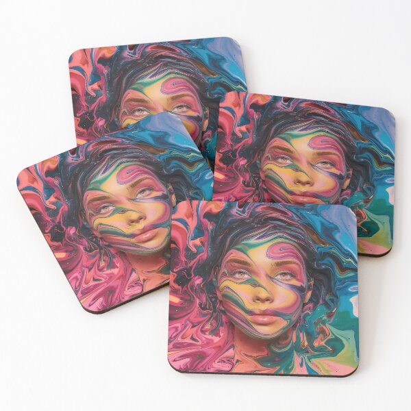 Item preview, Fluid Acrylic with Face Pouring Paint Art 3D Model designed and sold by Charlygood.