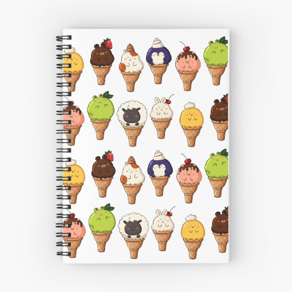 Artikelvorschau, Chibi-Tier-Eiscreme-Muster entworfen und verkauft von Stitch-Bits.