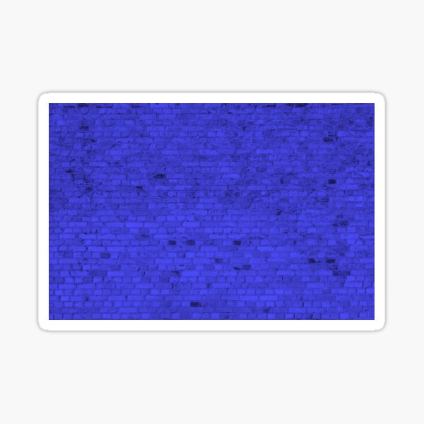 "Bright Neon Blue Brick Wall" Sticker by podartist Redbubble