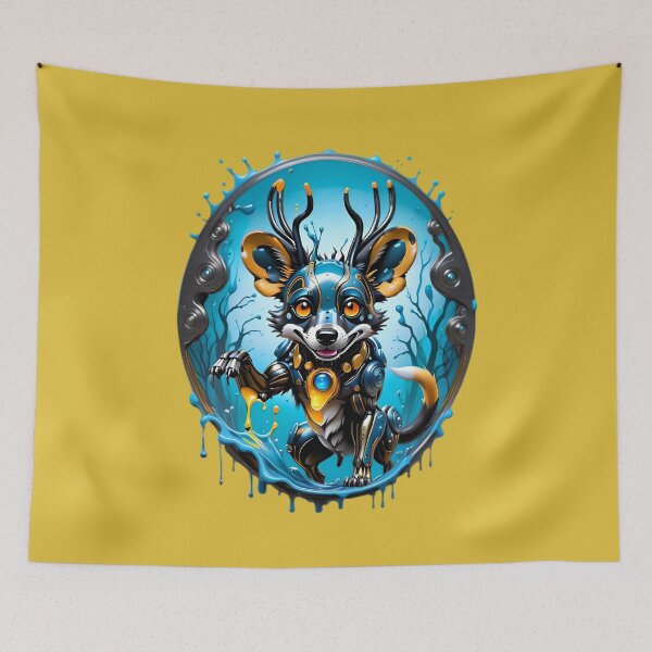 Item preview, Cool Futuristic Cyborg African Wild Dog designed and sold by TheArtOfPat.