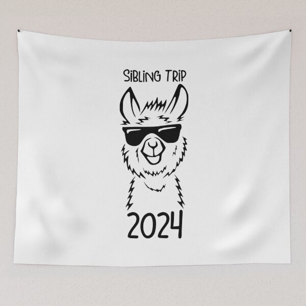 Item preview, Trendy Sibling Trip 2024 Llama with Sunglasses , Cool Alpaca designed and sold by pugshowsfashion.