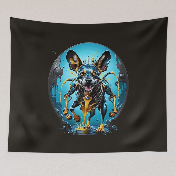 Item preview, Cool Futuristic Cyborg African Wild Dog designed and sold by TheArtOfPat.
