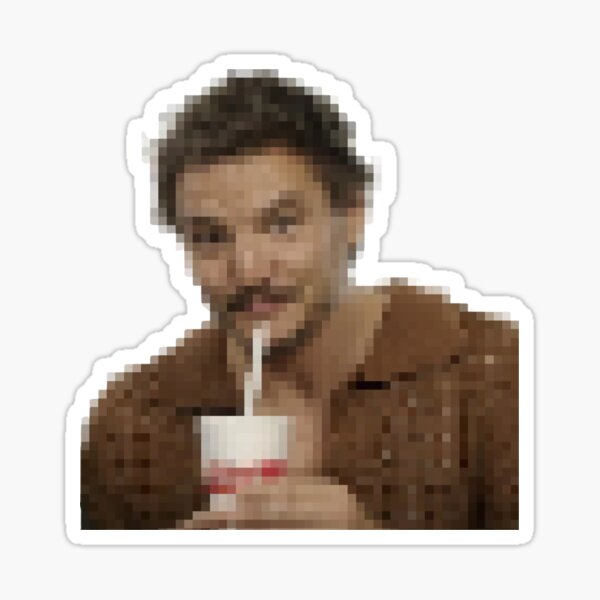 Item preview, Pixel Art Pedro Pascal drinking designed and sold by littlehugo.
